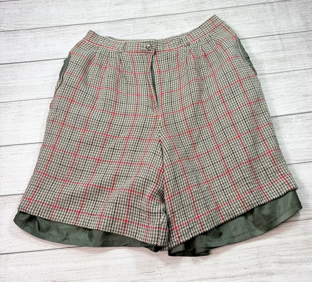 Sophisticates by Pendleton Women’s Vintage Lined High Rise Plaid Shorts Size 16